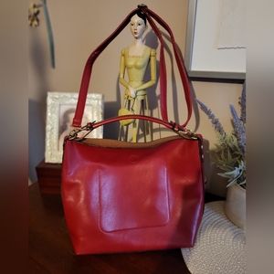 Gorgeous Red Leather Tote/Shoulder Bag